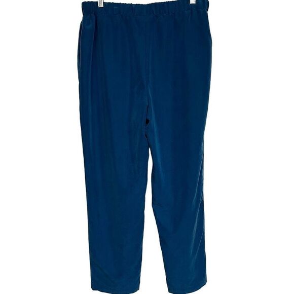 Alfani Casual Pants Women's Large Cropped Ankle Length Pull-On Blue Trousers - Picture 1 of 4
